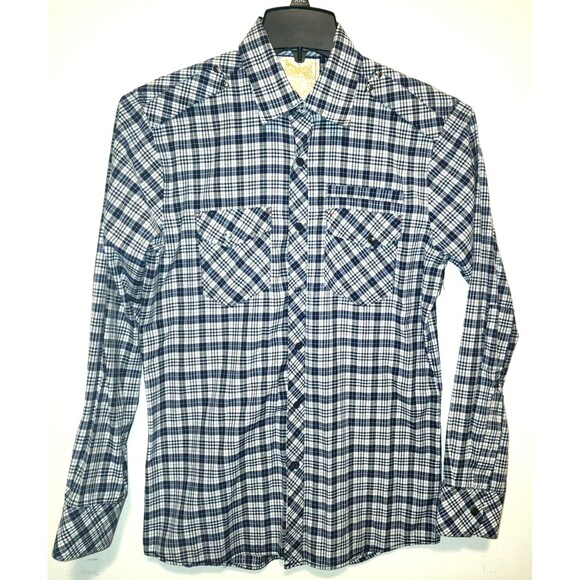 Sovereign Code Plaid Button Long Sleeve Woven Pleasure Men's Shirt Size Small - Picture 7 of 7